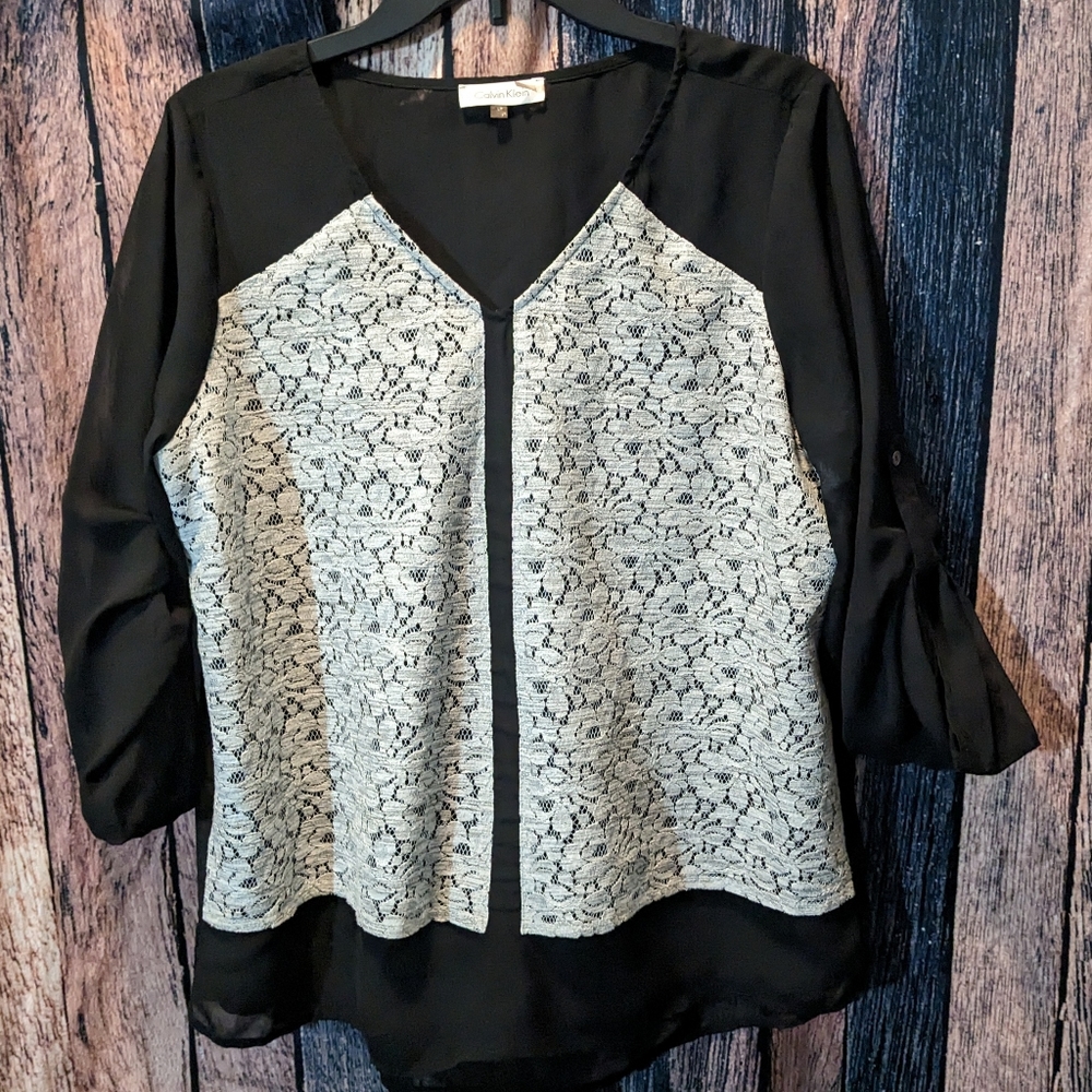 Black and White Blouse